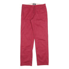 S MAX MARA Womens Cotton Blend Red Regular Straight Trousers W30 L32 Stylish