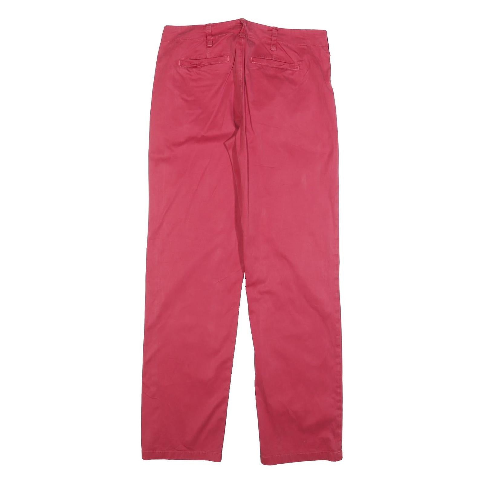 S MAX MARA Womens Cotton Blend Red Regular Straight Trousers W30 L32 Stylish