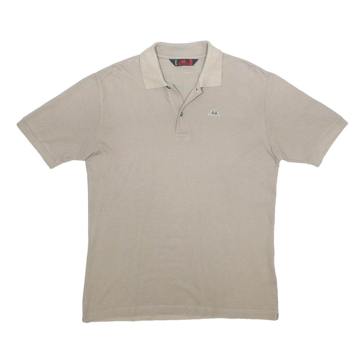 KAPPA Mens Beige Short Sleeve Plain Polo Shirt L Cotton Casual Top