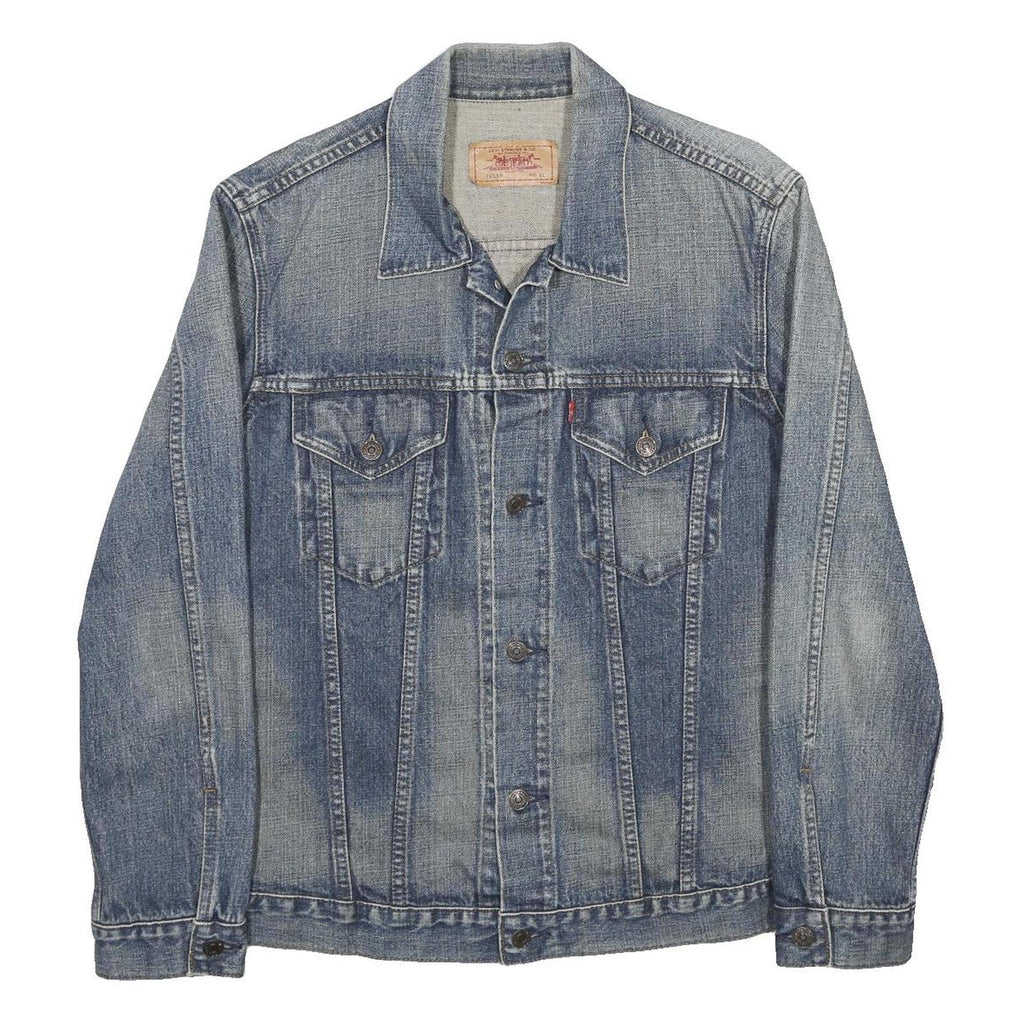 LEVI'S Mens Blue Denim Jacket XL Cotton Button Closure Classic Fit Casual