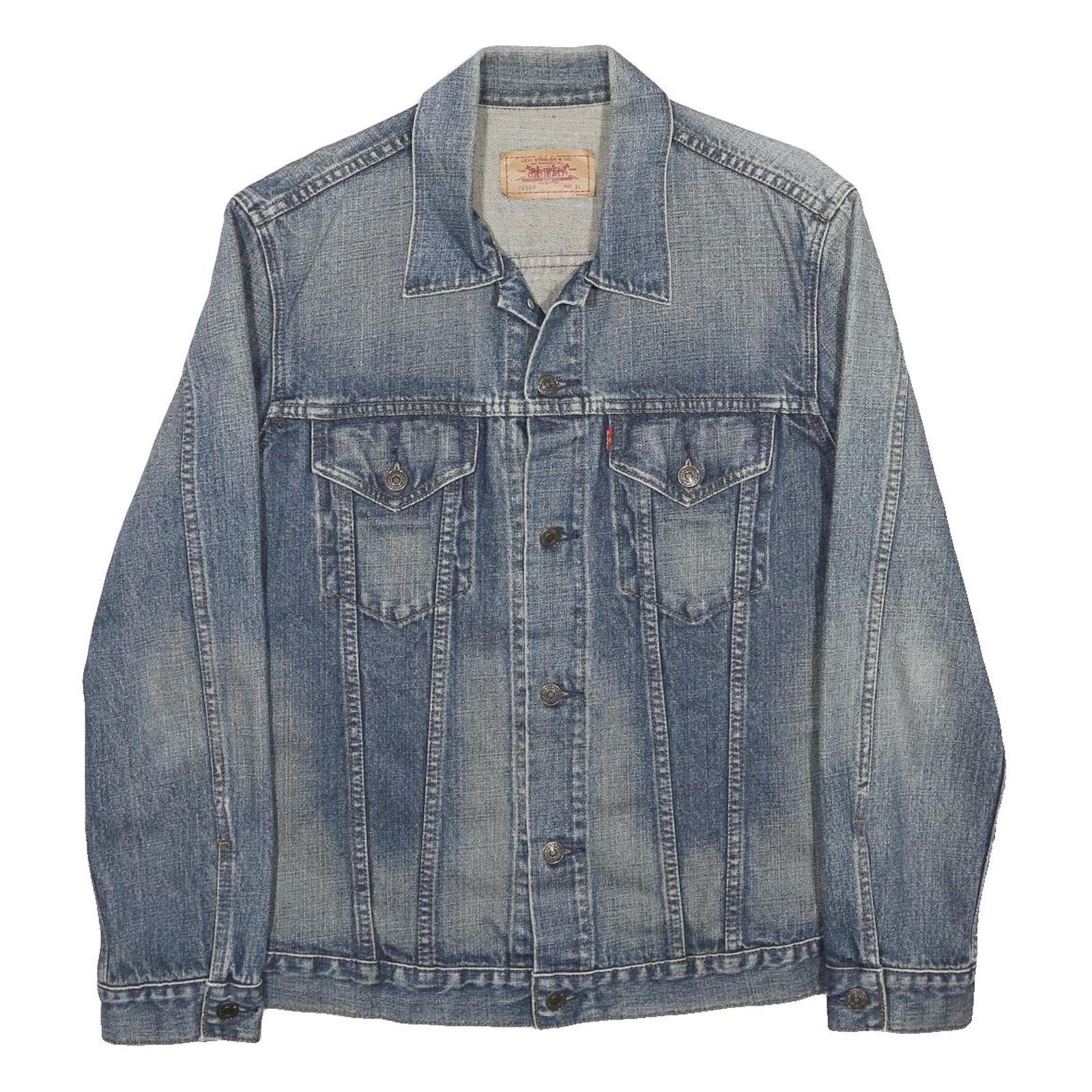 LEVI'S Mens Blue Denim Jacket XL Cotton Button Closure Classic Fit Casual