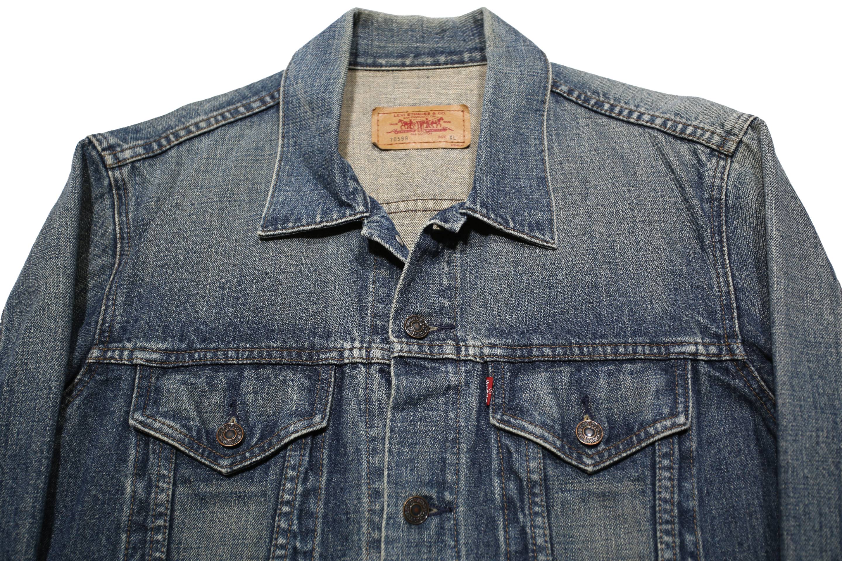 LEVI'S Mens Blue Denim Jacket XL Cotton Button Closure Classic Fit Casual