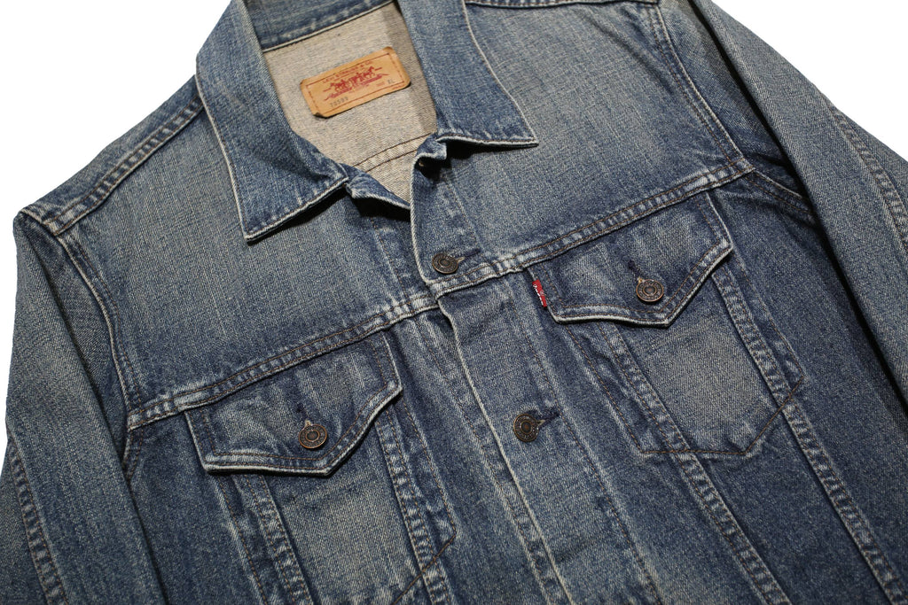 LEVI'S Mens Blue Denim Jacket XL Cotton Button Closure Classic Fit Casual