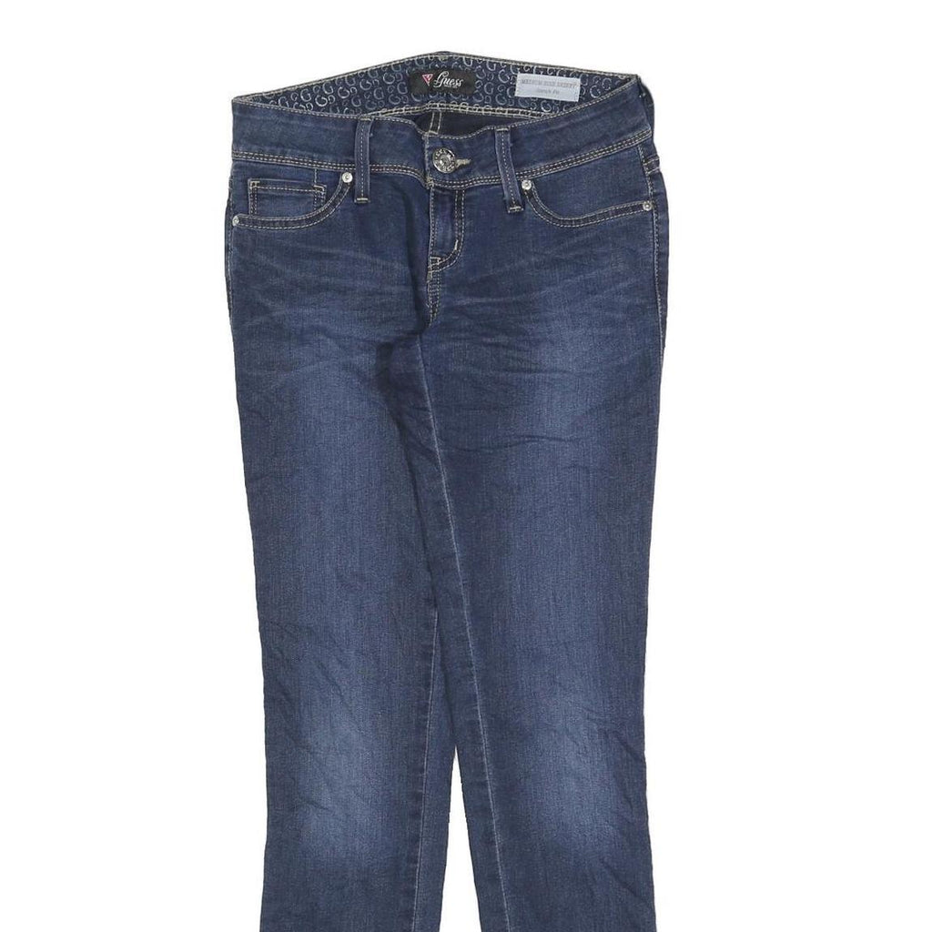 GUESS Womens Blue Slim Skinny Denim Cotton Blend Jeans W28 L32 Stylish Casual