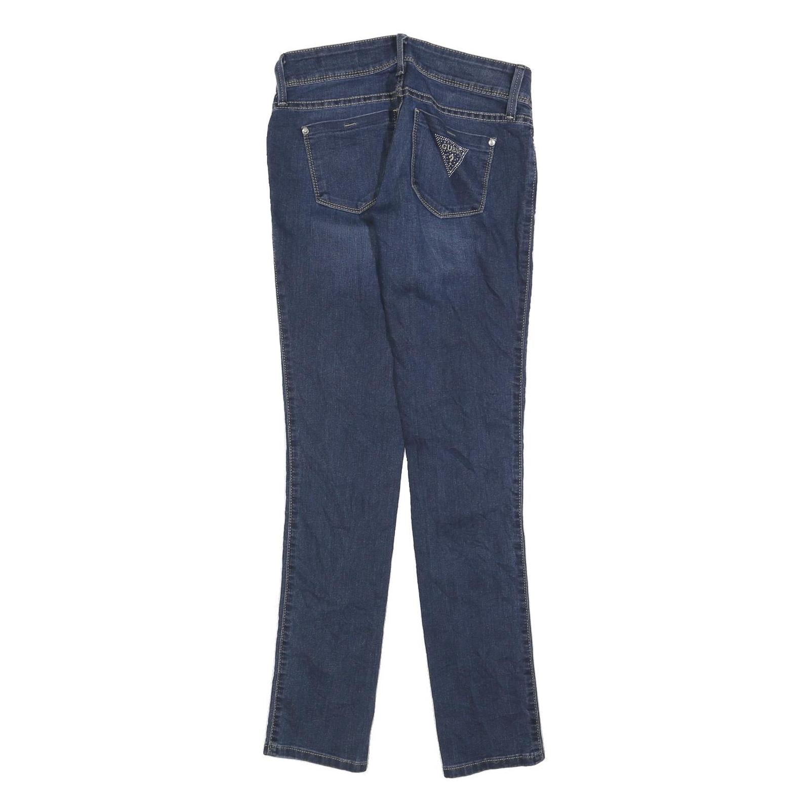 GUESS Womens Blue Slim Skinny Denim Cotton Blend Jeans W28 L32 Stylish Casual