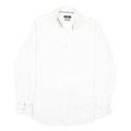 BOSS Mens White Plain Cotton Blend Shirt M Classic Formal Button Collar