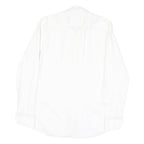 BOSS Mens White Plain Cotton Blend Shirt M Classic Formal Button Collar