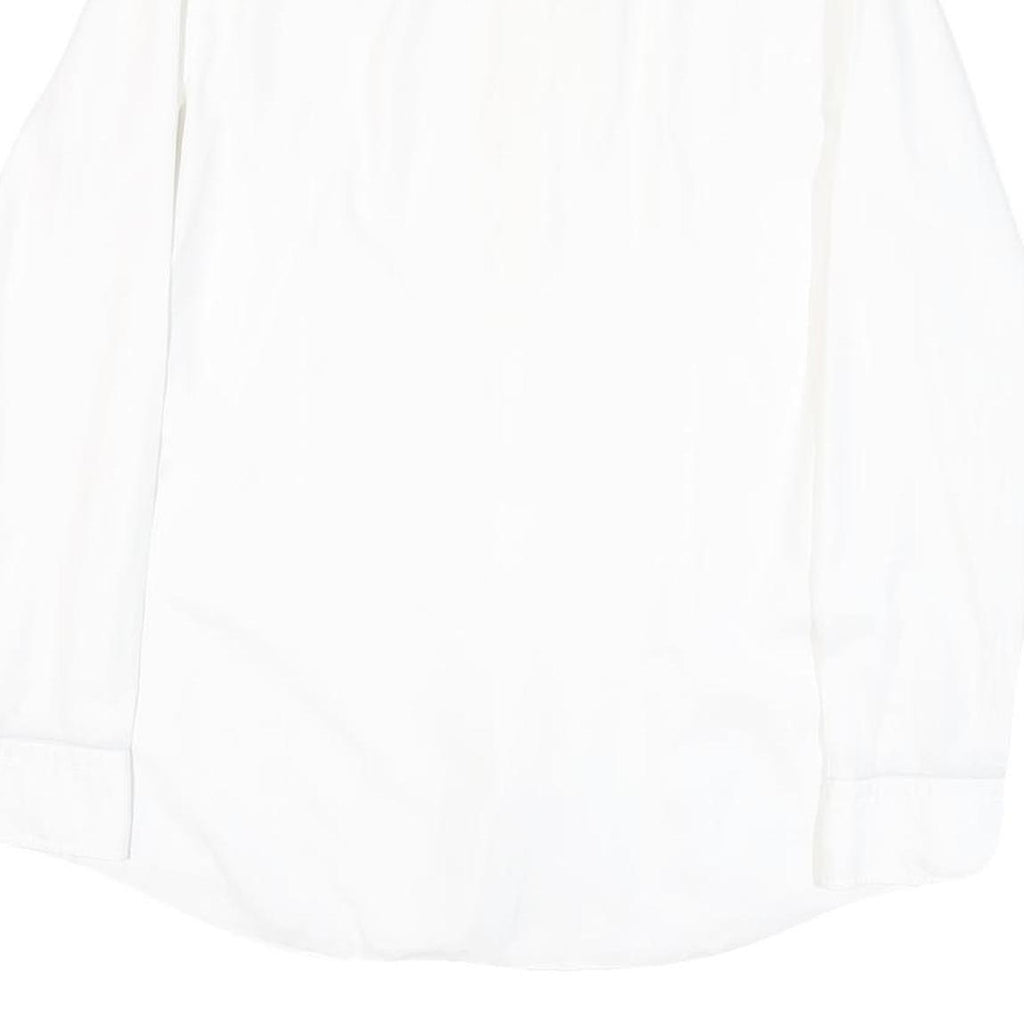 BOSS Mens White Plain Cotton Blend Shirt M Classic Formal Button Collar