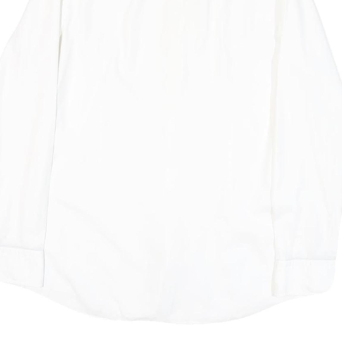BOSS Mens White Plain Cotton Blend Shirt M Classic Formal Button Collar