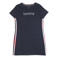 TOMMY HILFIGER Womens Navy Blue Day Jersey Plain Short Sleeve Mini M Casual