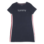 TOMMY HILFIGER Womens Navy Blue Day Jersey Plain Short Sleeve Mini M Casual