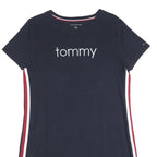 TOMMY HILFIGER Womens Navy Blue Day Jersey Plain Short Sleeve Mini M Casual