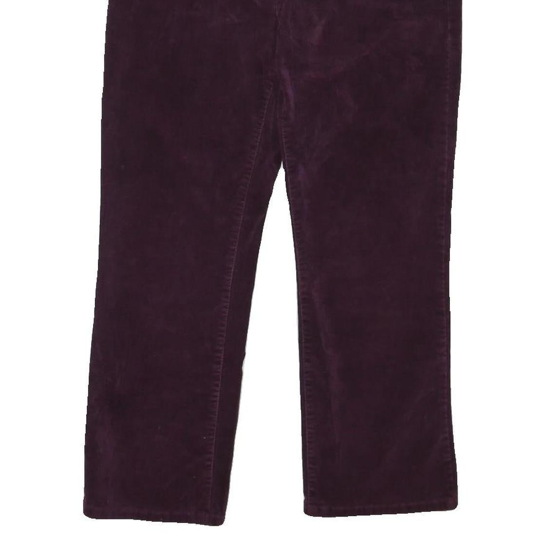 LAUREN RALPH LAUREN Womens Cotton Blend Purple Regular Straight Trousers W32 L34