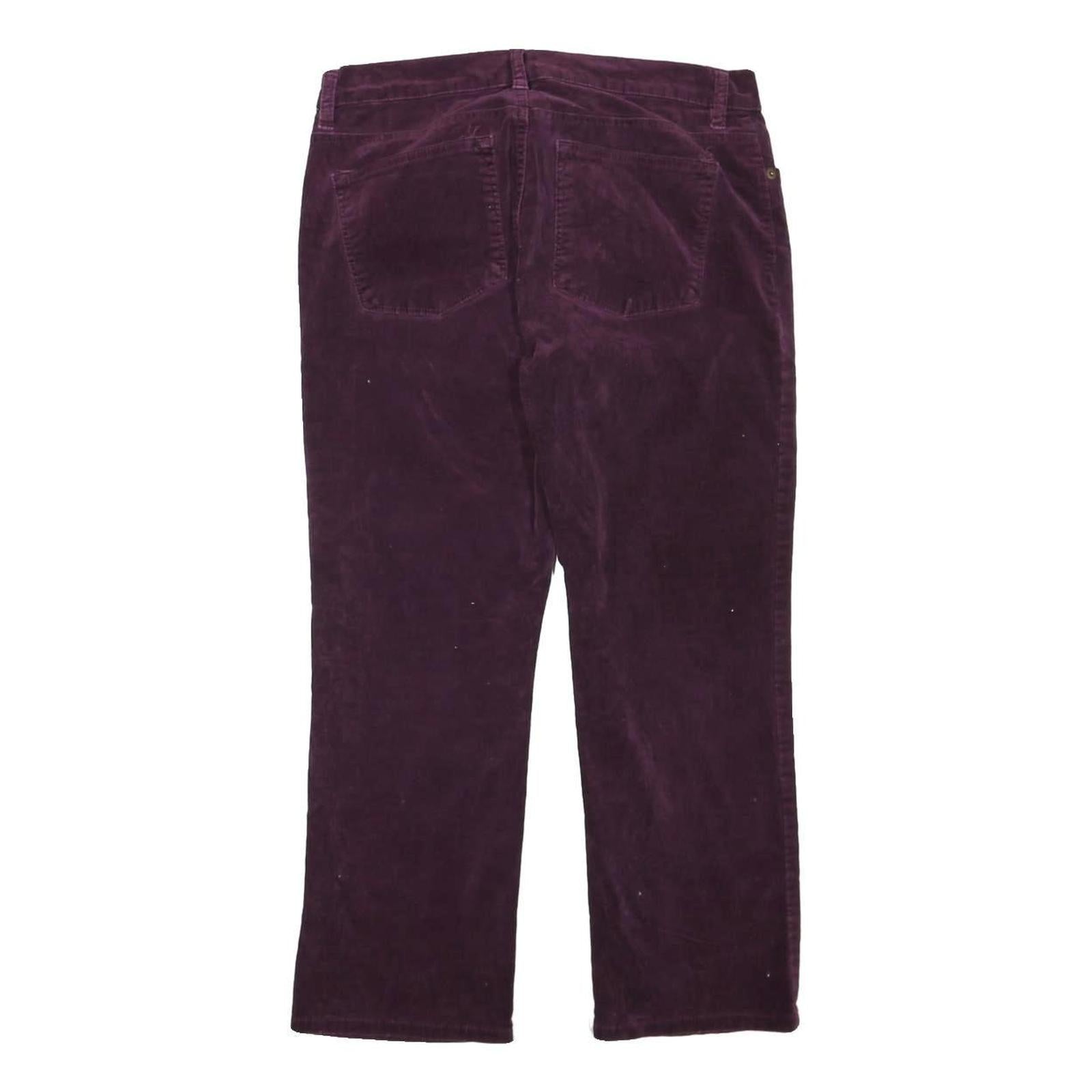 LAUREN RALPH LAUREN Womens Cotton Blend Purple Regular Straight Trousers W32 L34