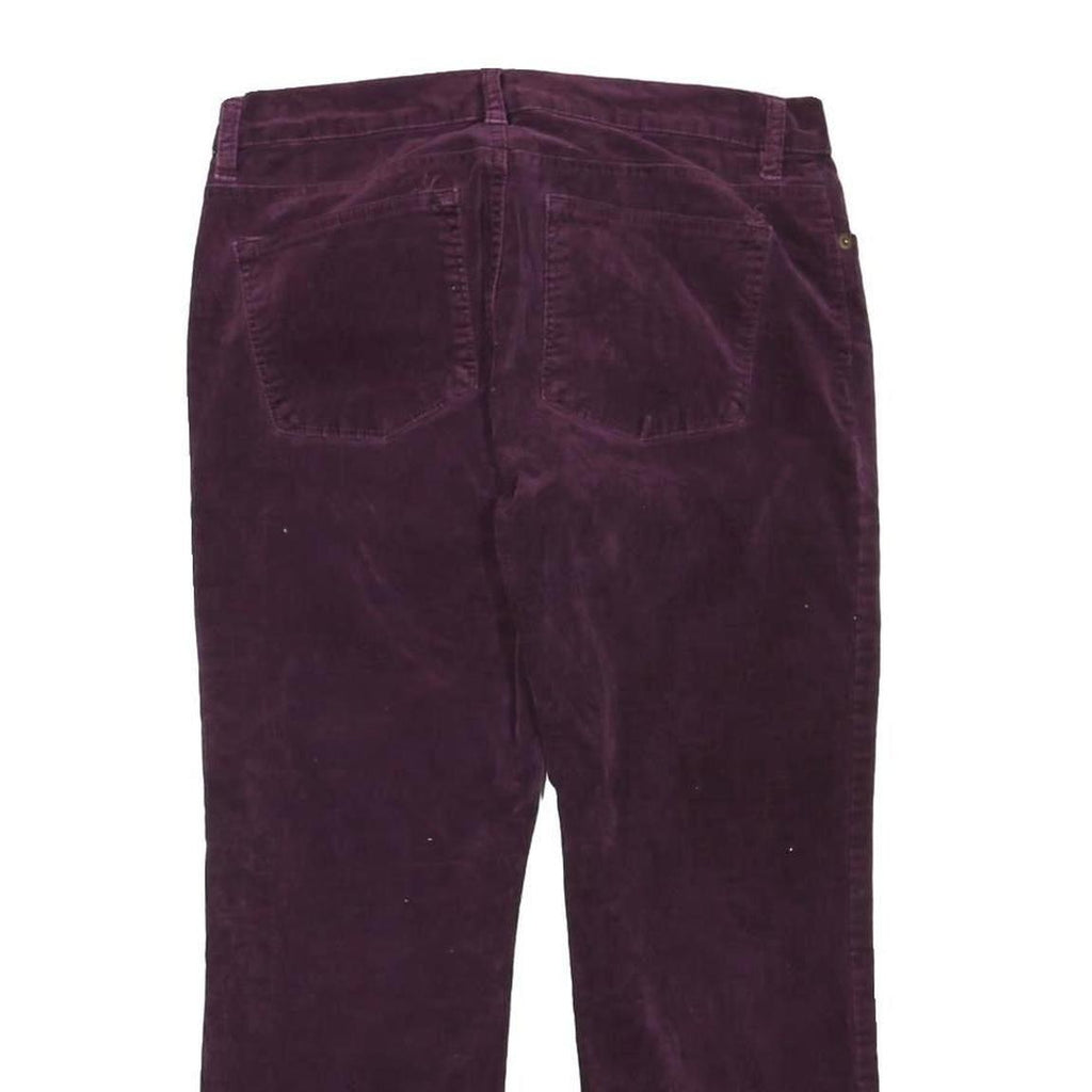 LAUREN RALPH LAUREN Womens Cotton Blend Purple Regular Straight Trousers W32 L34
