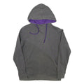 REEBOK Womens Grey & Purple Hoodie L Cotton Blend Casual Sweatshirt