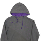 REEBOK Womens Grey & Purple Hoodie L Cotton Blend Casual Sweatshirt