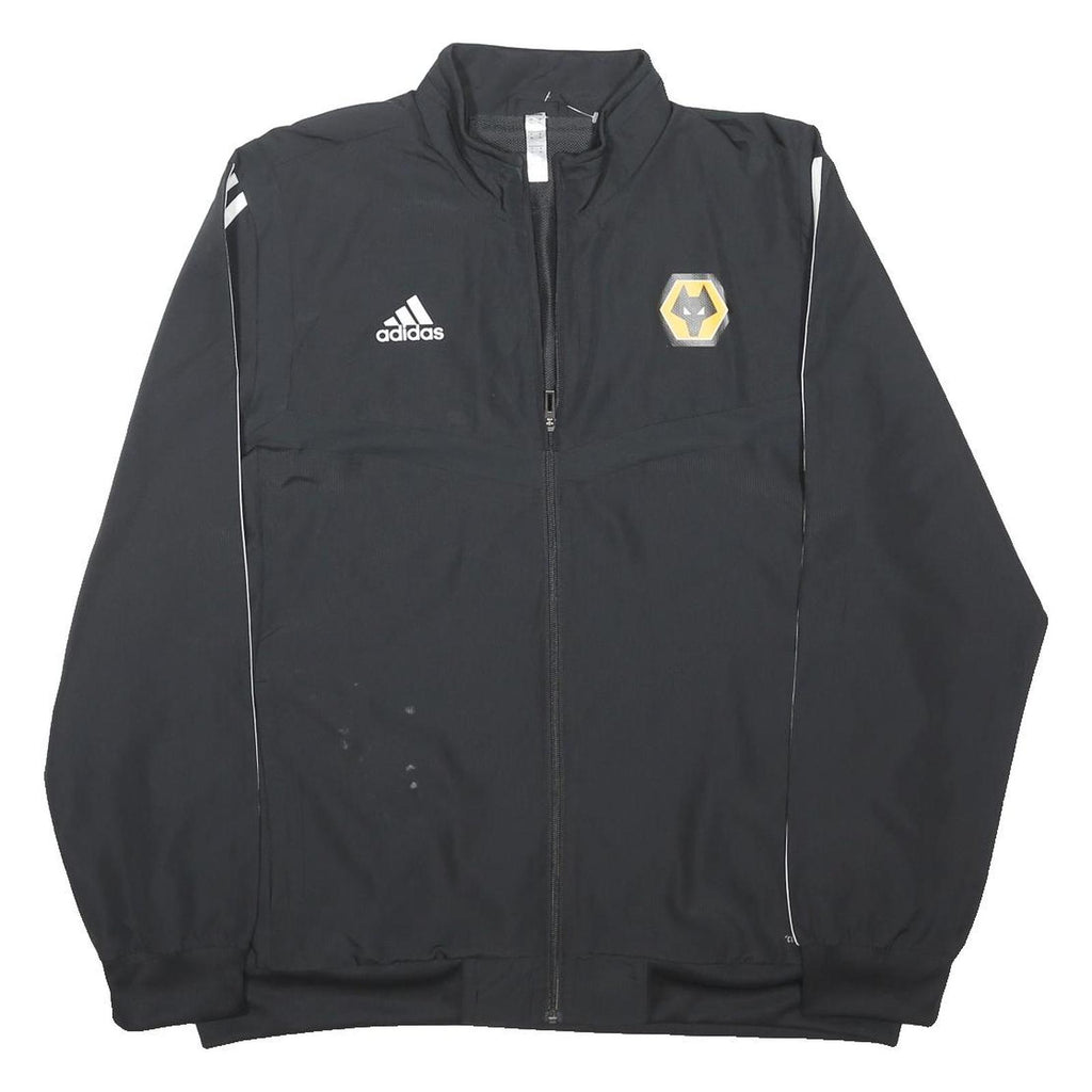 ADIDAS Mens Black & White Wolves Track Jacket XL Polyester Blend Zip Athletic