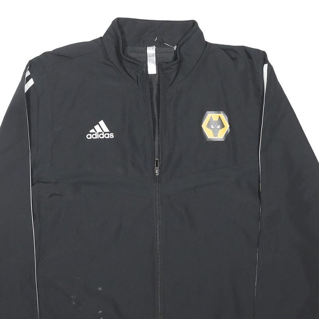 ADIDAS Mens Black & White Wolves Track Jacket XL Polyester Blend Zip Athletic