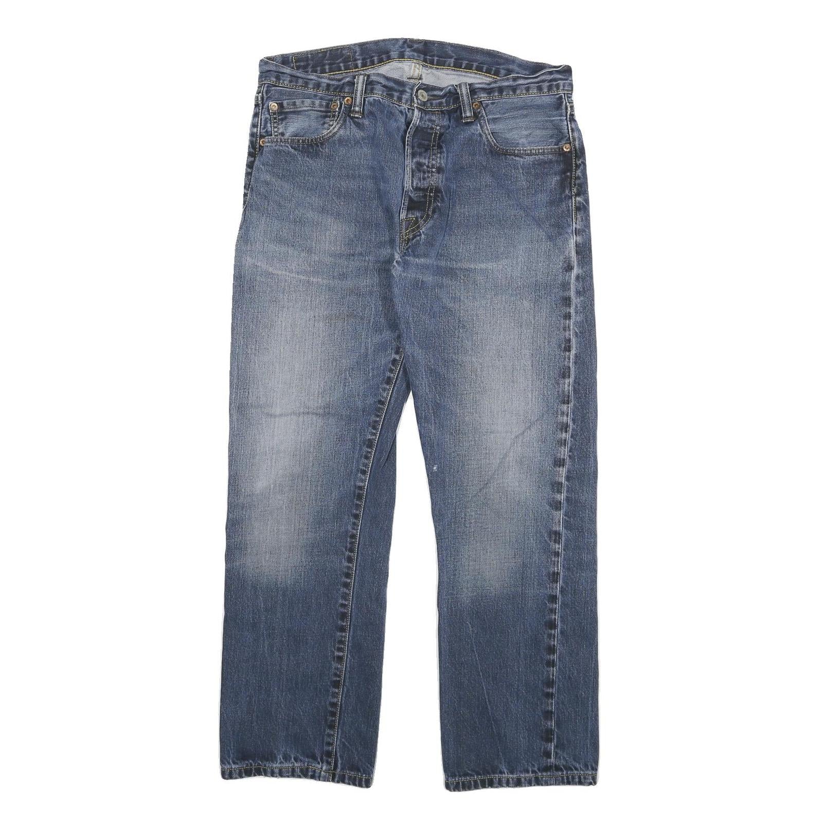 LEVI'S 501 Mens Jeans Blue Regular Straight Denim Medium W30 L27 Classic Cotton