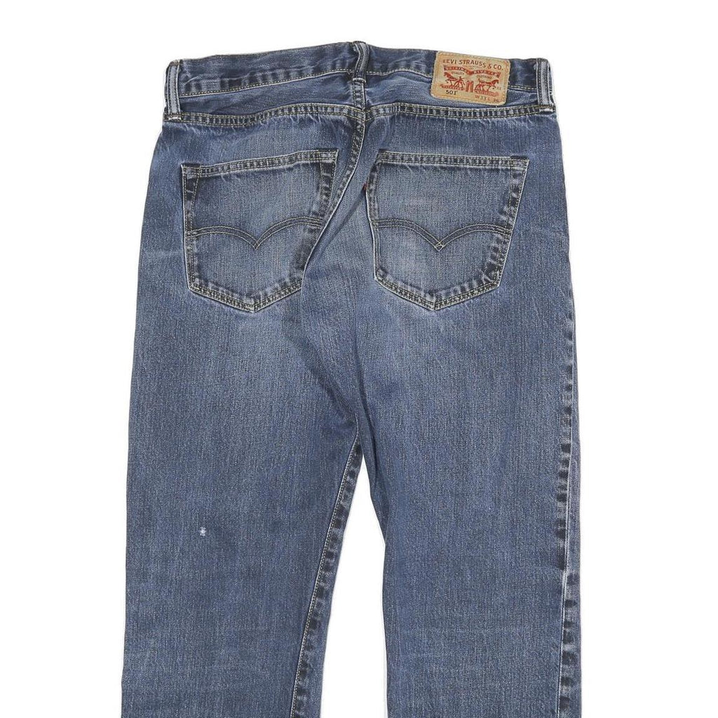 LEVI'S 501 Mens Jeans Blue Regular Straight Denim Medium W30 L27 Classic Cotton