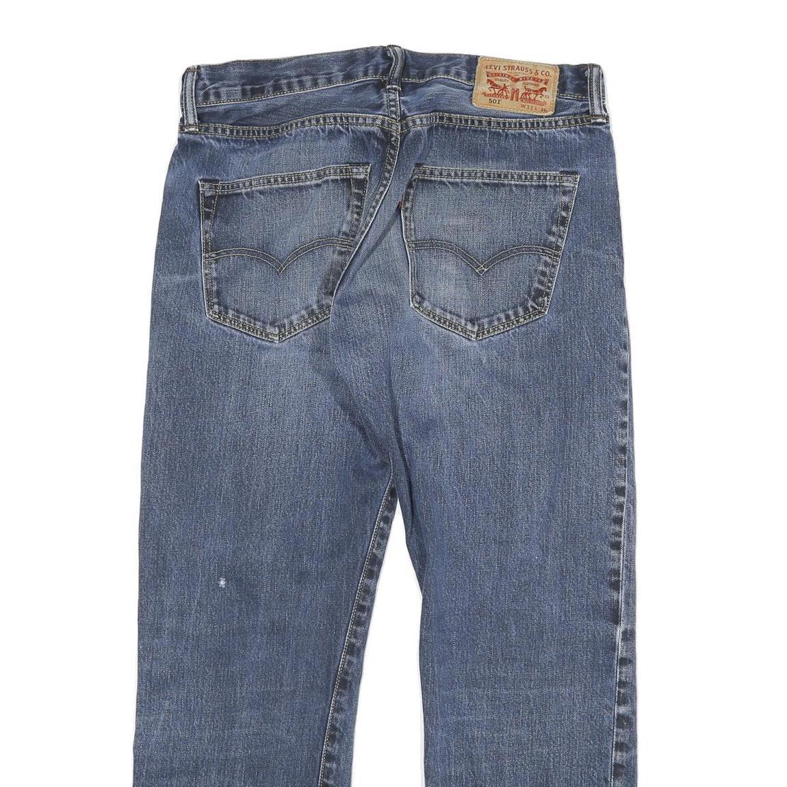 LEVI'S 501 Mens Jeans Blue Regular Straight Denim Medium W30 L27 Classic Cotton