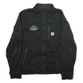 CARHARTT Mens Black Workwear Polyester Zip Jacket L Plain Durable