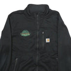 CARHARTT Mens Black Workwear Polyester Zip Jacket L Plain Durable