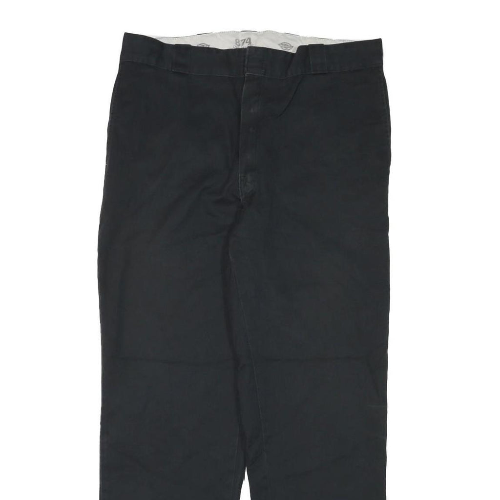 DICKIES Mens Cotton Blend Black Regular Straight Trousers W36 L30 Workwear