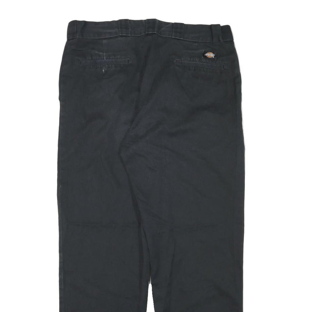 DICKIES Mens Cotton Blend Black Regular Straight Trousers W36 L30 Workwear