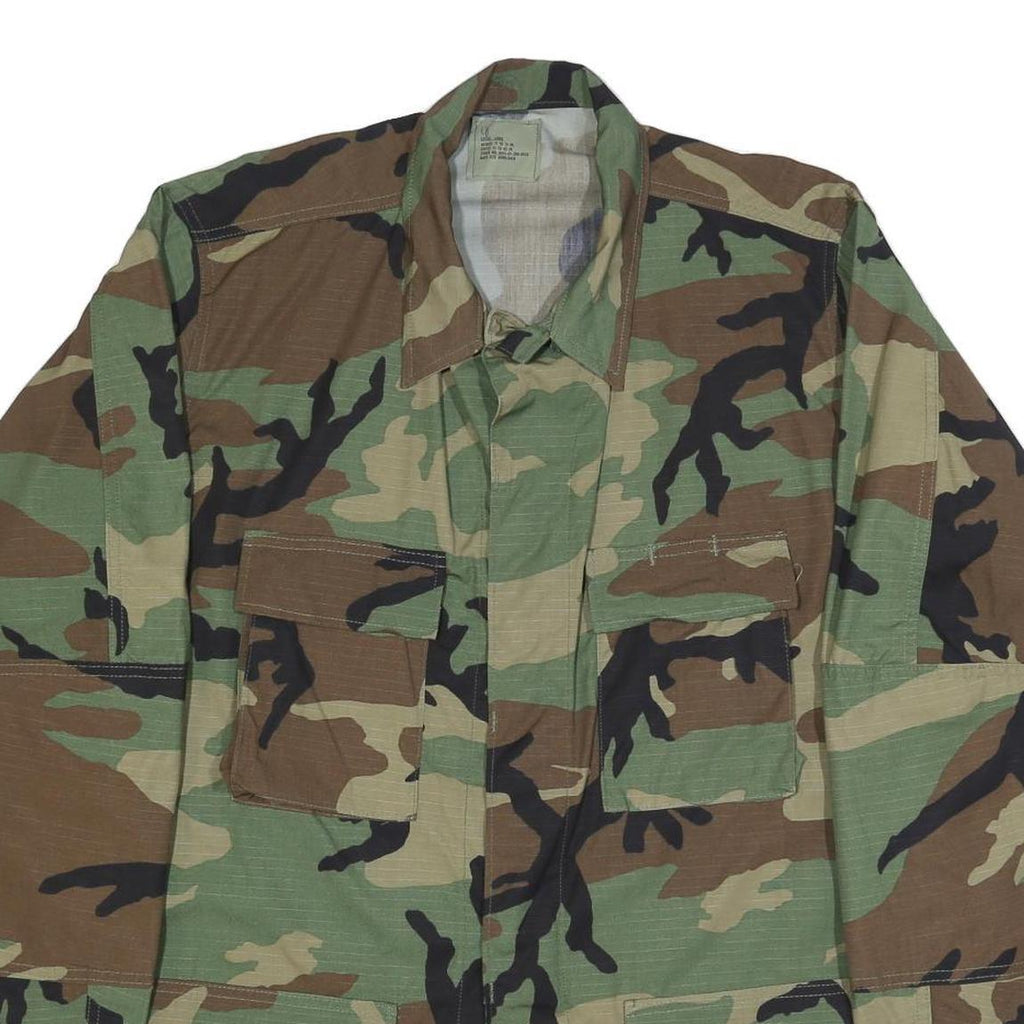 GOLDEN MANUFACTURING CO INC Mens Green & Brown Camouflage Cotton Blend Button