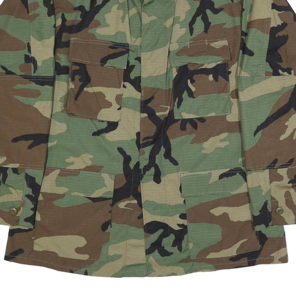 GOLDEN MANUFACTURING CO INC Mens Green & Brown Camouflage Cotton Blend Button