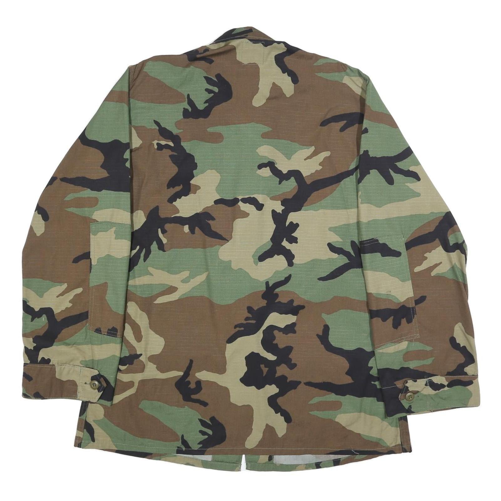 GOLDEN MANUFACTURING CO INC Mens Green & Brown Camouflage Cotton Blend Button