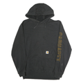 CARHARTT Mens Black Hoodie M Cotton Pullover Sweatshirt Logo Print