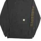 CARHARTT Mens Black Hoodie M Cotton Pullover Sweatshirt Logo Print