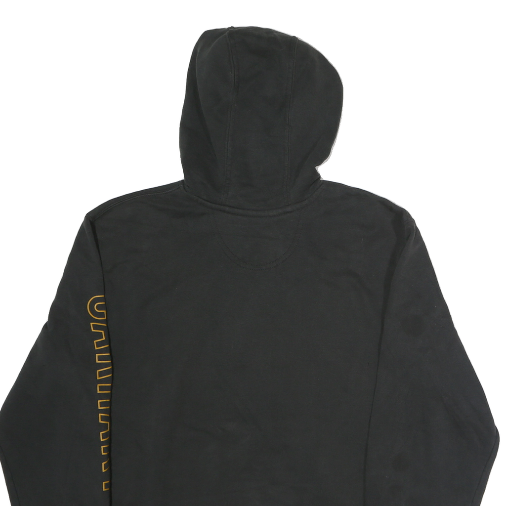 CARHARTT Mens Black Hoodie M Cotton Pullover Sweatshirt Logo Print