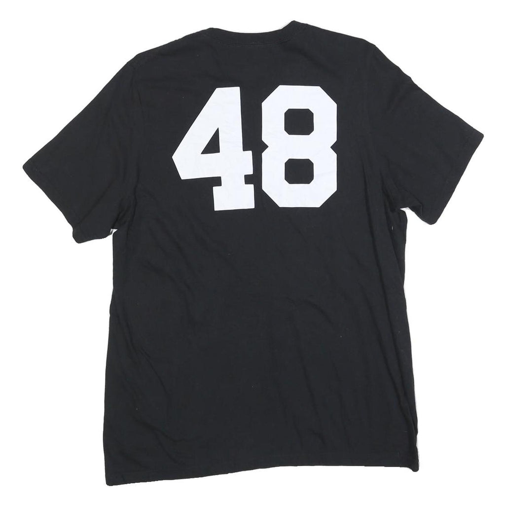 ADIDAS Mens Black & Red Prep Baseball Report Graphic T-Shirt L Short Sleeve Crew