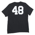 ADIDAS Mens Black & Red Prep Baseball Report Graphic T-Shirt L Short Sleeve Crew