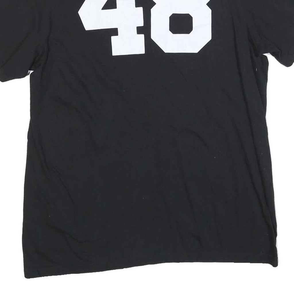 ADIDAS Mens Black & Red Prep Baseball Report Graphic T-Shirt L Short Sleeve Crew