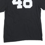 ADIDAS Mens Black & Red Prep Baseball Report Graphic T-Shirt L Short Sleeve Crew