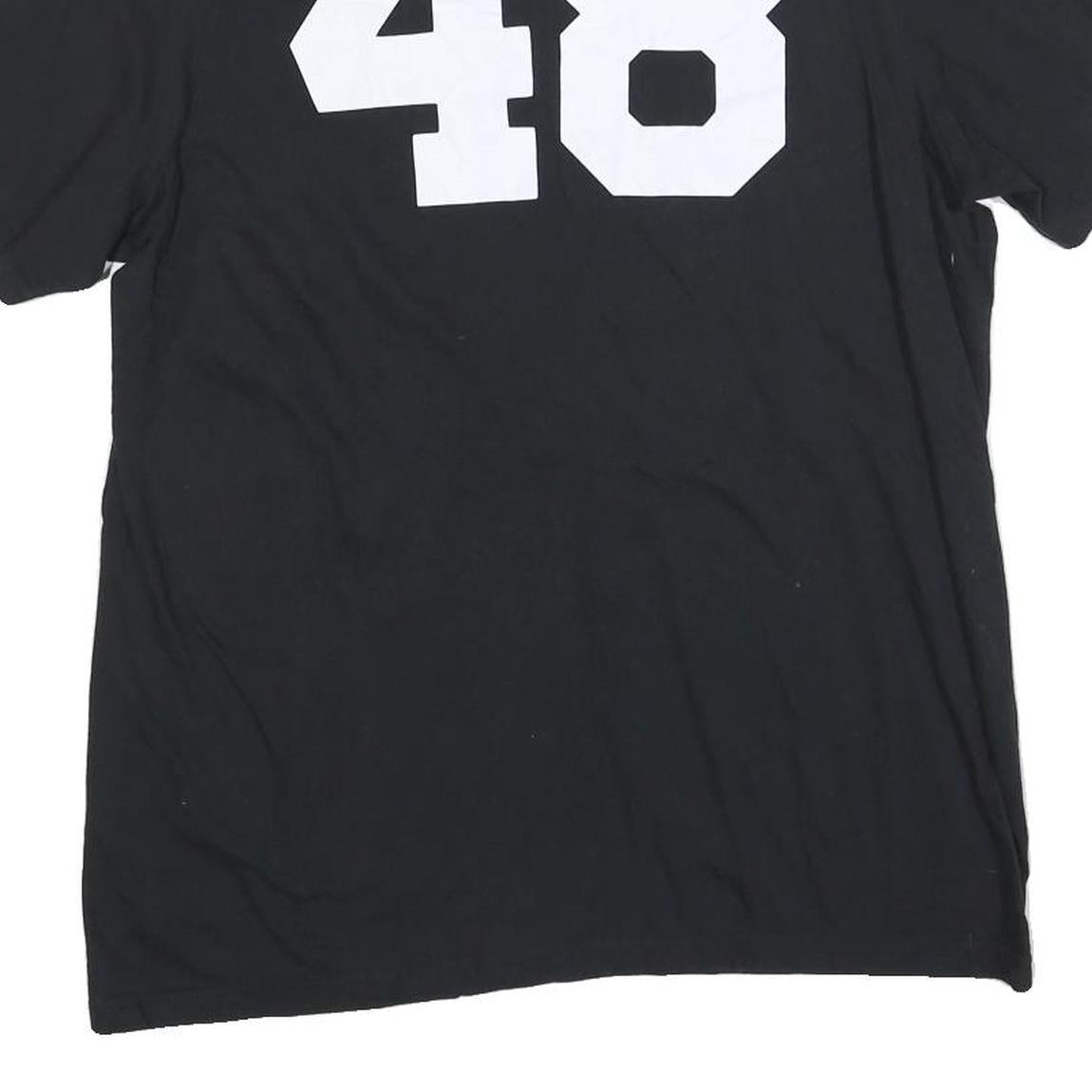 ADIDAS Mens Black & Red Prep Baseball Report Graphic T-Shirt L Short Sleeve Crew