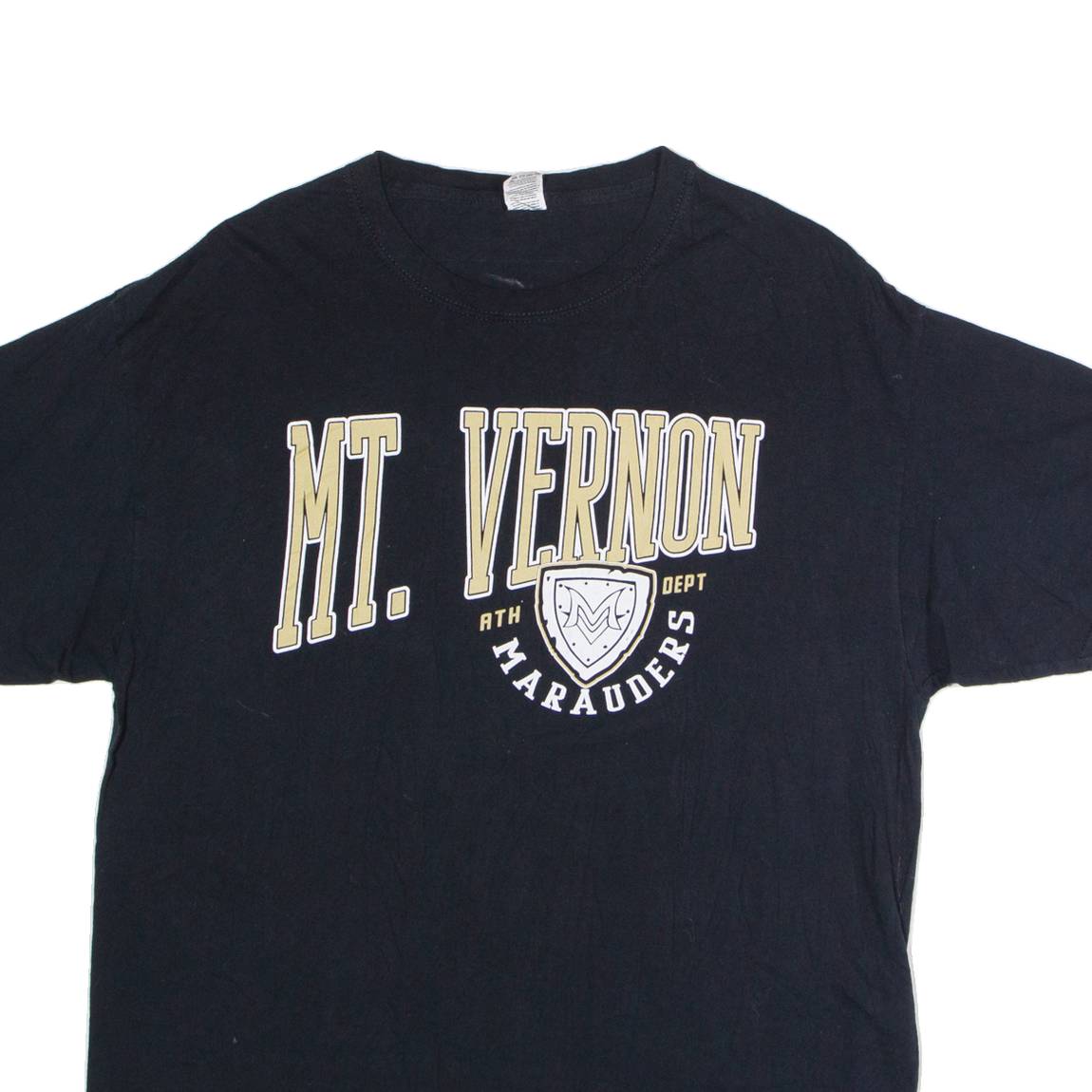 GILDAN Mt. Vernon Marauders Mens T-Shirt Black USA Crew Neck L
