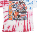 GILDAN Mens Red & Blue Hangtown Graphic T-Shirt L Short Sleeve Crew Neck