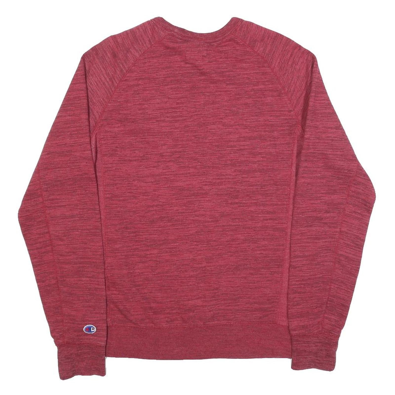 CHAMPION Mens Red S Crew Neck Sweatshirt Cotton Blend Pullover Lightweight
