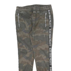 BLACK SQUAD Mens Cotton Blend Slim Camouflage Trousers W30 L28 Side Zip Pockets