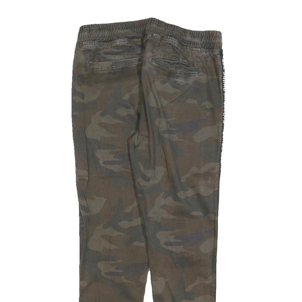 BLACK SQUAD Mens Cotton Blend Slim Camouflage Trousers W30 L28 Side Zip Pockets