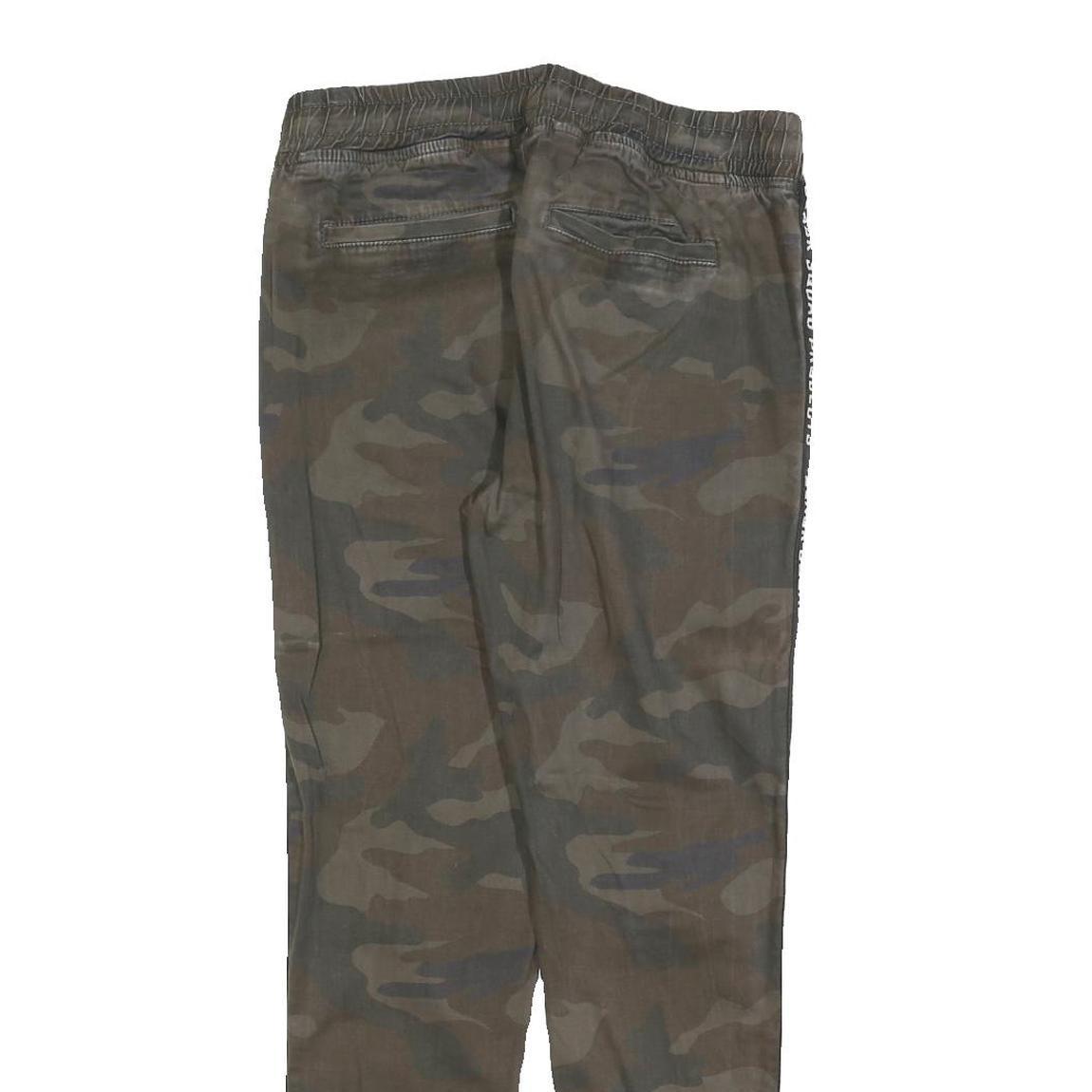 BLACK SQUAD Mens Cotton Blend Slim Camouflage Trousers W30 L28 Side Zip Pockets