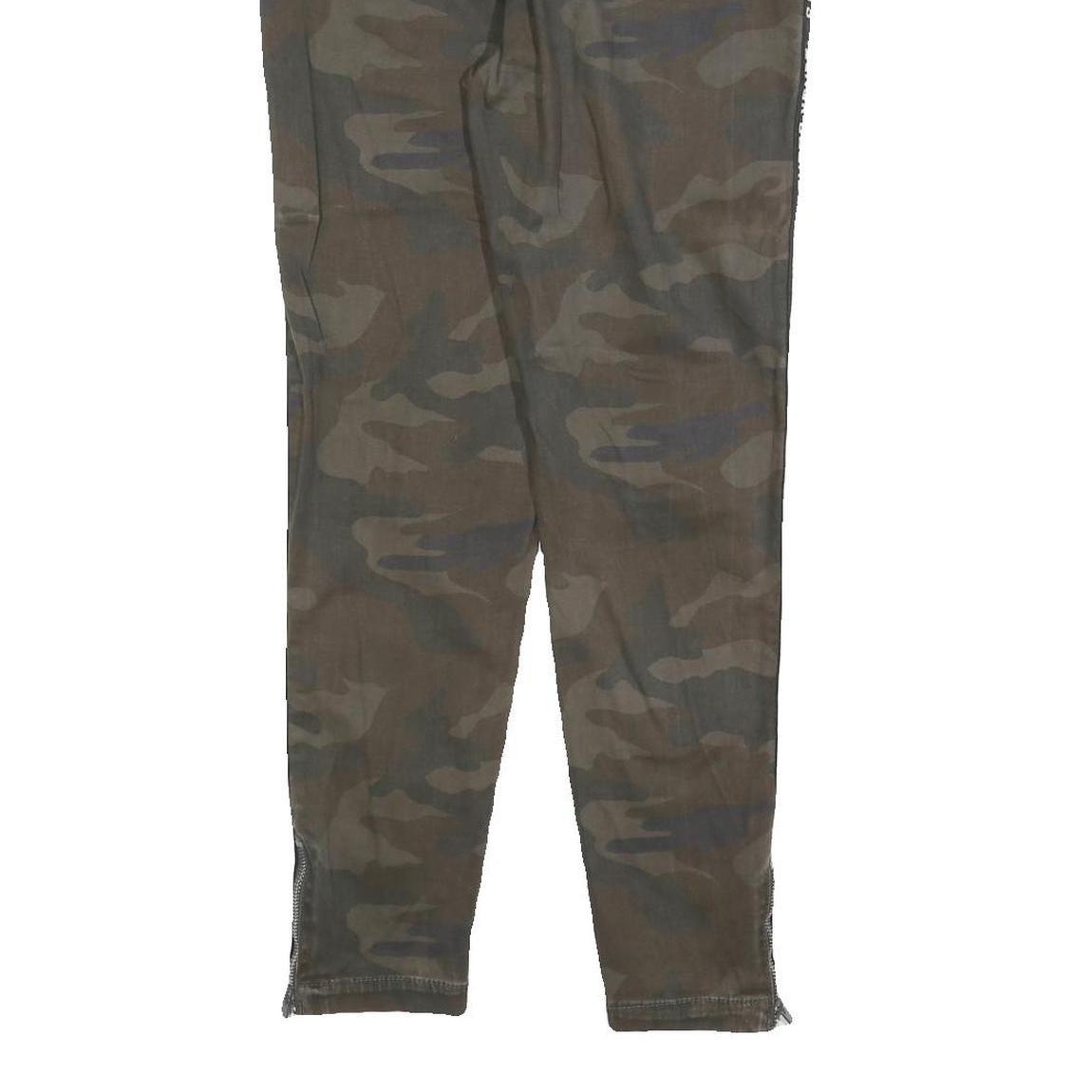 BLACK SQUAD Mens Cotton Blend Slim Camouflage Trousers W30 L28 Side Zip Pockets