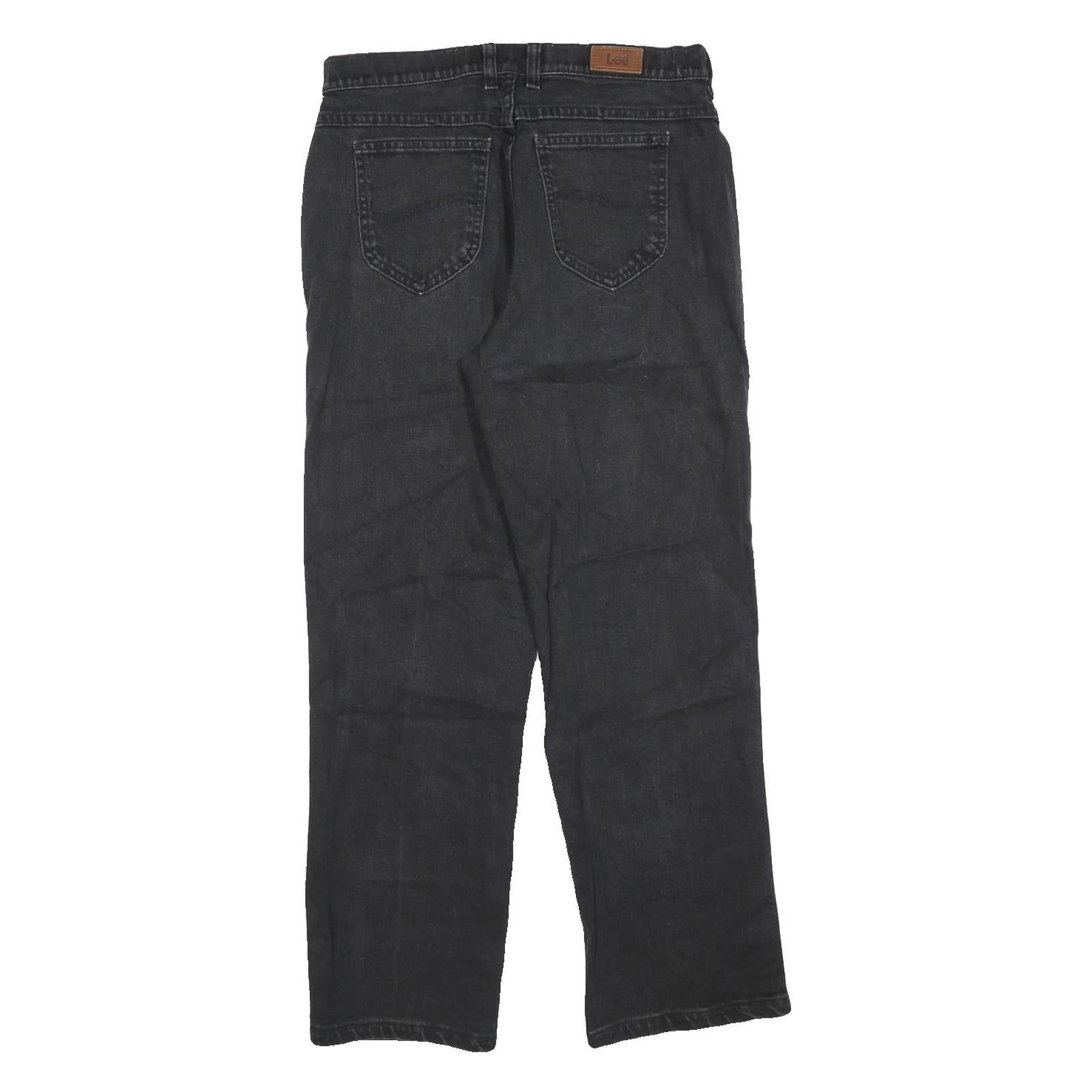 LEE Womens Relaxed Black Denim Jeans Cotton Blend W30 L30 Comfortable Casual