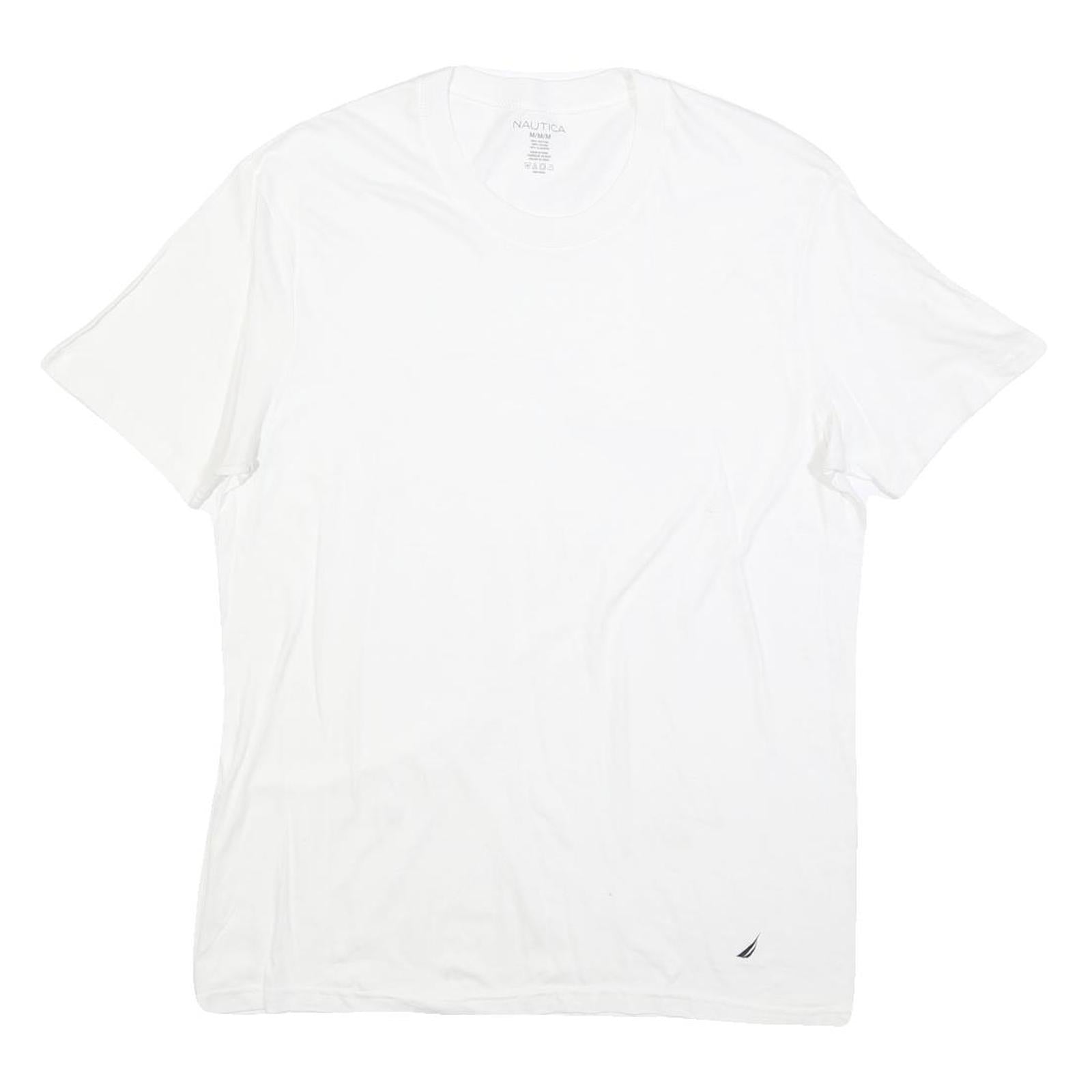 NAUTICA Mens White Cotton Blend Casual T-Shirt M Short Sleeve Crew Neck Plain